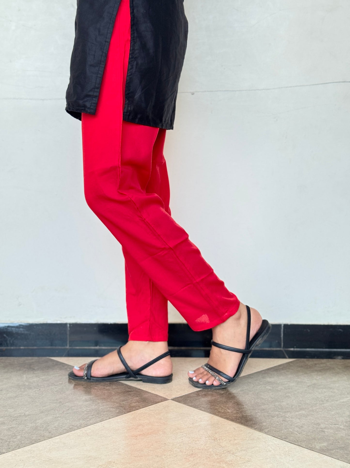 Elegant Red Straight Pants – Timeless Style with a Modern Twist